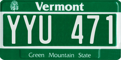 VT license plate YYU471