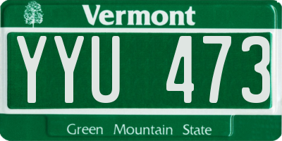 VT license plate YYU473