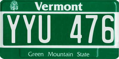 VT license plate YYU476