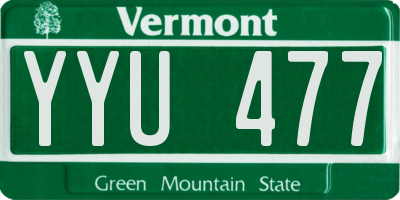 VT license plate YYU477