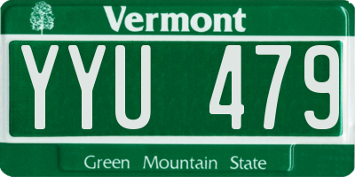 VT license plate YYU479