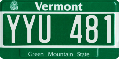 VT license plate YYU481