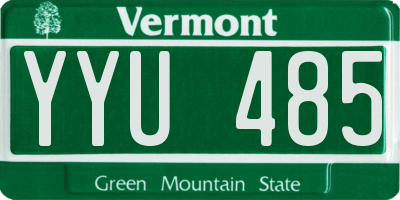 VT license plate YYU485
