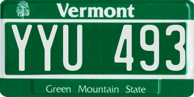 VT license plate YYU493
