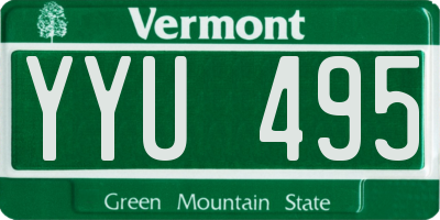 VT license plate YYU495