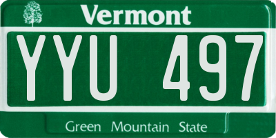 VT license plate YYU497