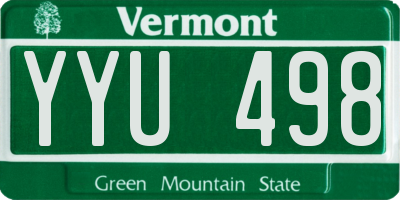 VT license plate YYU498