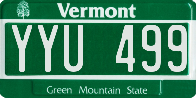VT license plate YYU499