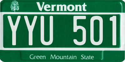 VT license plate YYU501