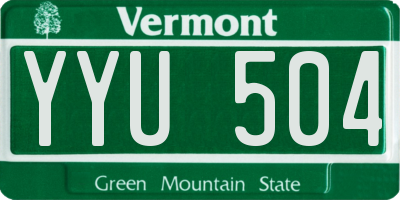 VT license plate YYU504
