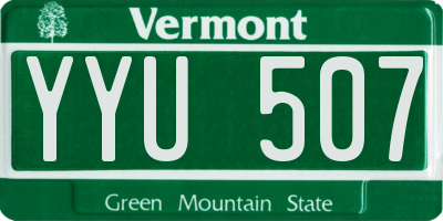 VT license plate YYU507