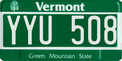 VT license plate YYU508