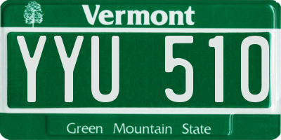 VT license plate YYU510