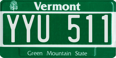 VT license plate YYU511