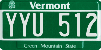 VT license plate YYU512