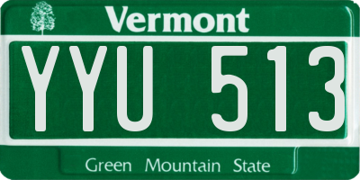 VT license plate YYU513