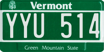 VT license plate YYU514