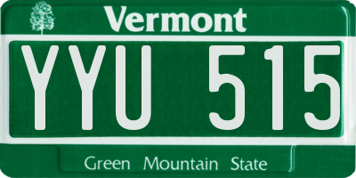 VT license plate YYU515