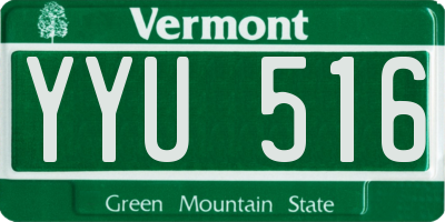 VT license plate YYU516