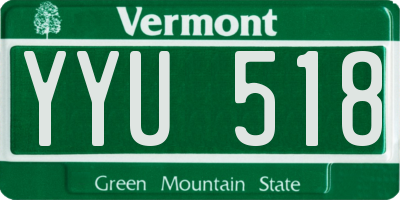 VT license plate YYU518