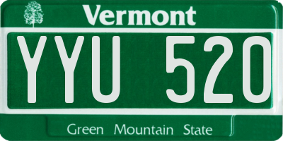 VT license plate YYU520