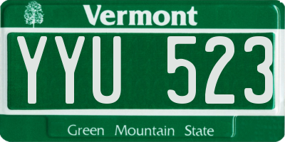 VT license plate YYU523