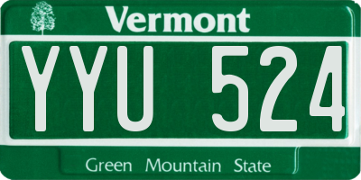 VT license plate YYU524