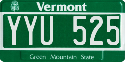 VT license plate YYU525