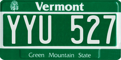 VT license plate YYU527