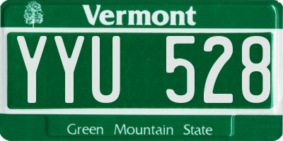 VT license plate YYU528