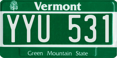 VT license plate YYU531