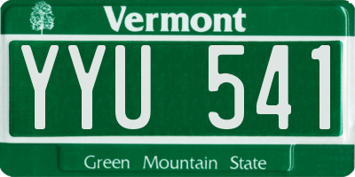VT license plate YYU541