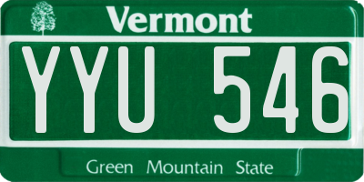 VT license plate YYU546