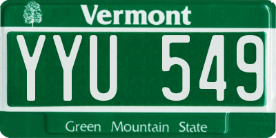 VT license plate YYU549