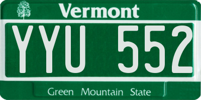 VT license plate YYU552