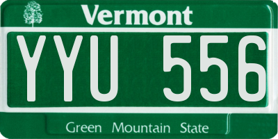 VT license plate YYU556
