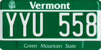 VT license plate YYU558
