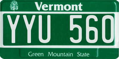 VT license plate YYU560