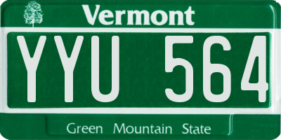 VT license plate YYU564