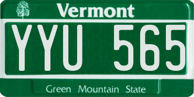 VT license plate YYU565