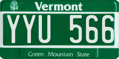 VT license plate YYU566