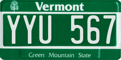 VT license plate YYU567