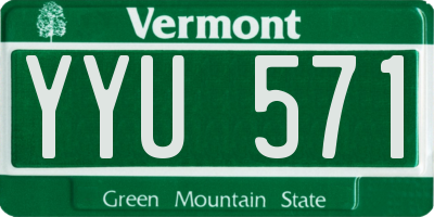 VT license plate YYU571