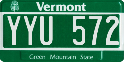 VT license plate YYU572