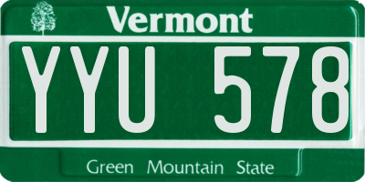 VT license plate YYU578