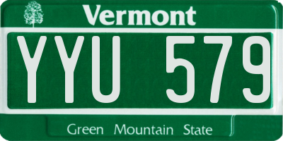 VT license plate YYU579
