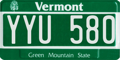 VT license plate YYU580
