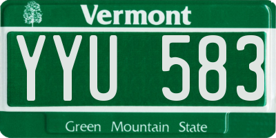 VT license plate YYU583