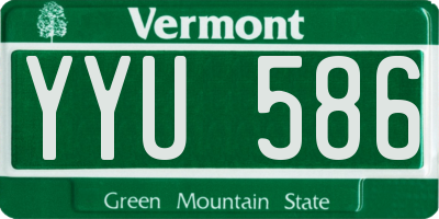 VT license plate YYU586