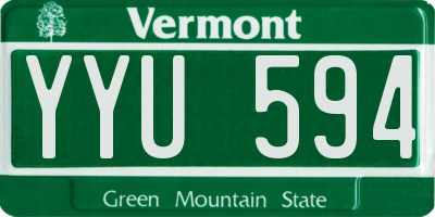 VT license plate YYU594
